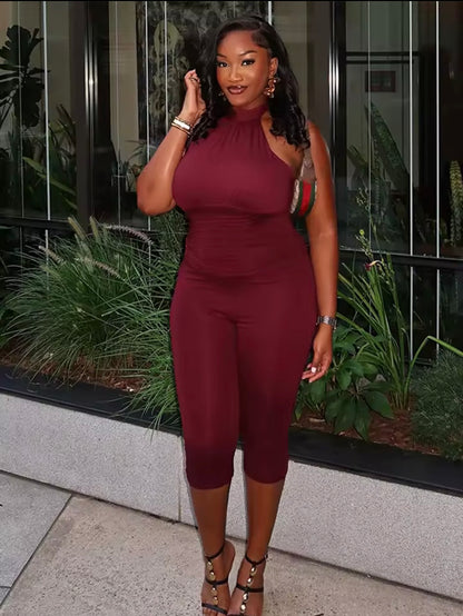 “Adora” Burgundy Romper