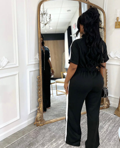 “Runway Stripe” Black Jumpsuit