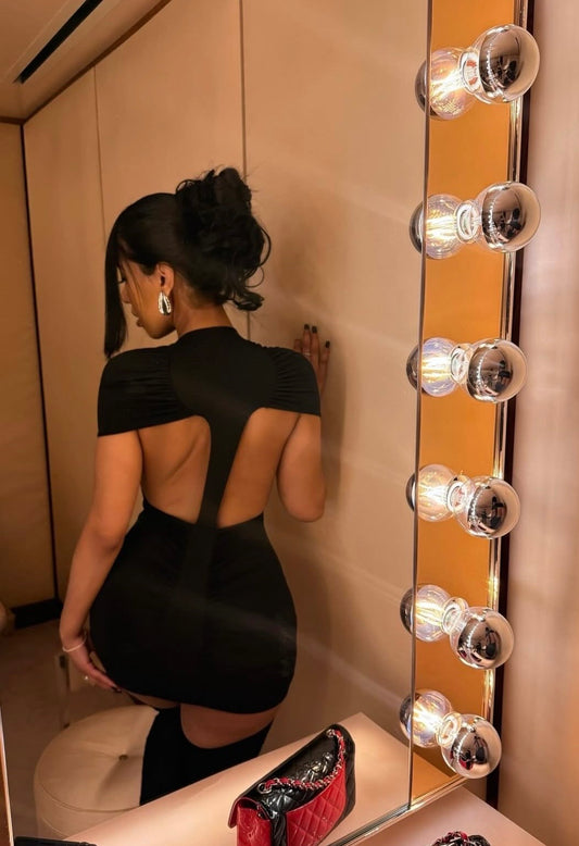 “Widows Peek” Black Dress