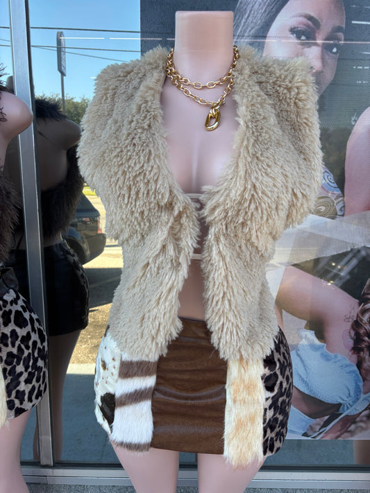 “Jungle Fever” Light Brown Skirt