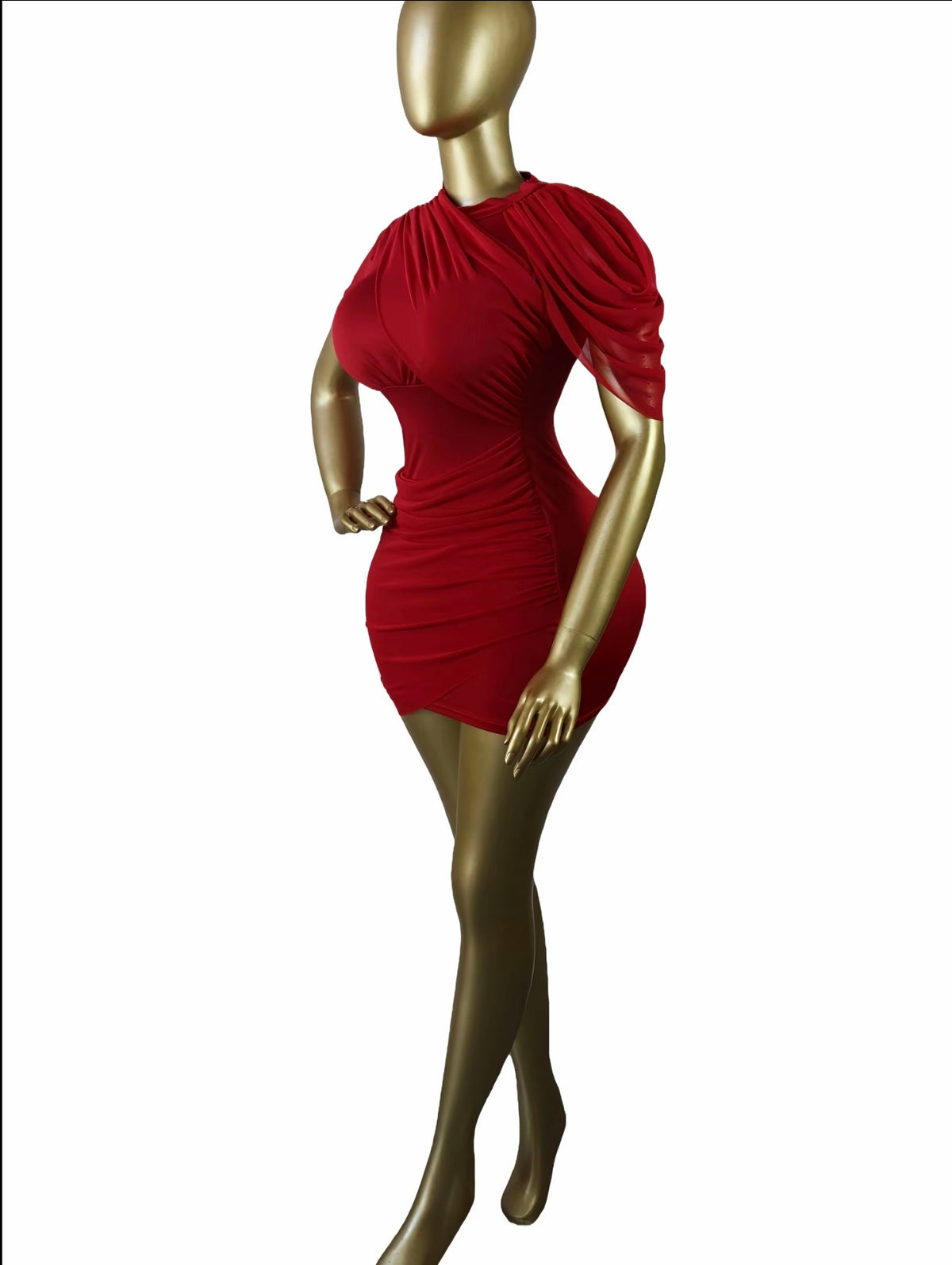 “Crimson Allure” Red Dress