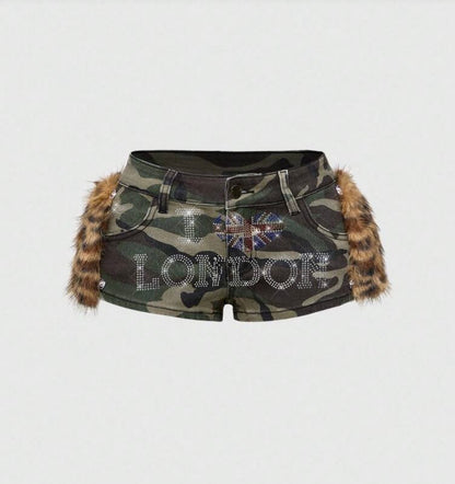 “London Furr” Camo Shorts
