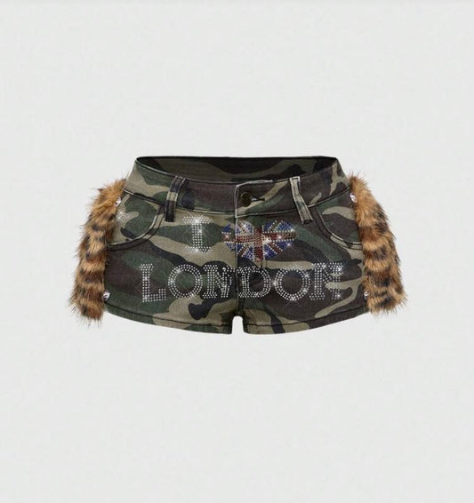 “London Furr” Camo Shorts