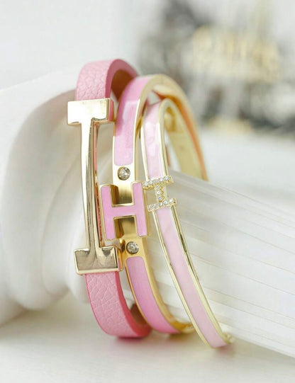 “Hermes Stack” Red Bracelet Set