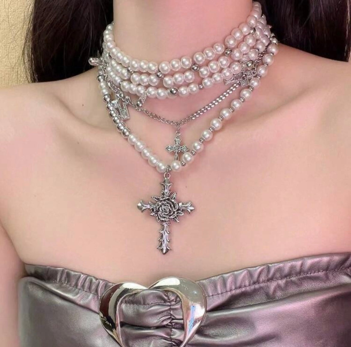 “Chrome Pearl” Necklace