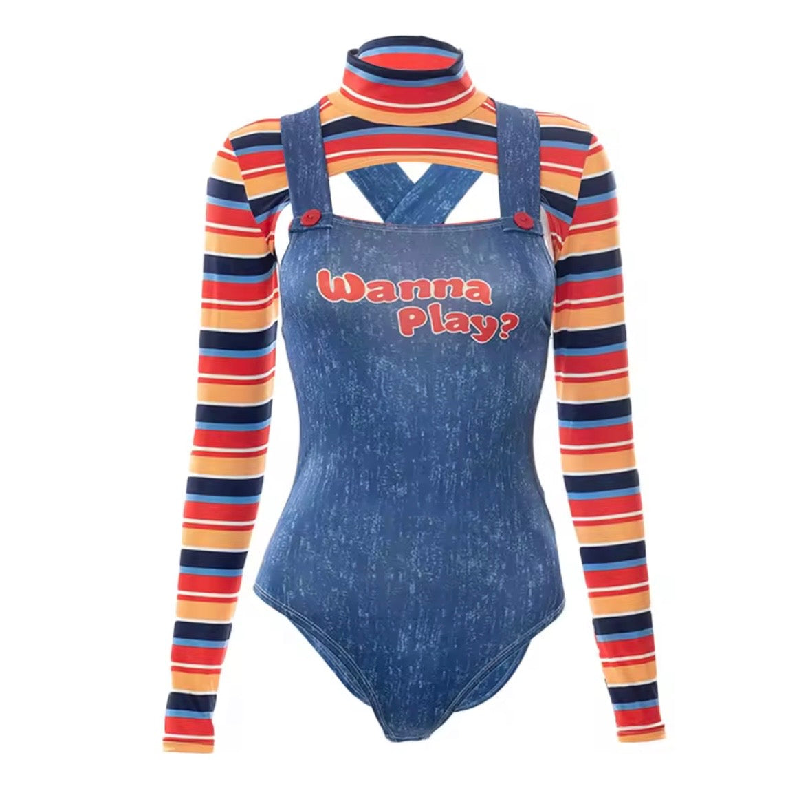 “Wanna Play” 2 Piece Romper Costume