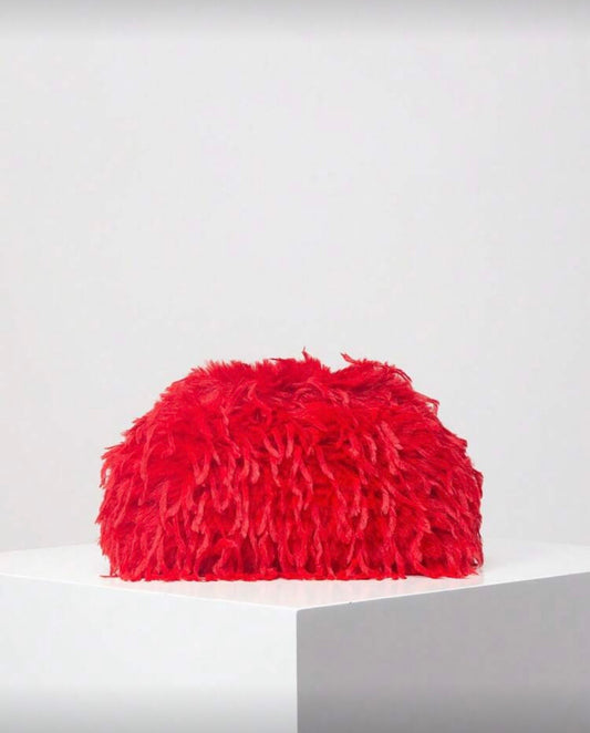 “Maddie” Red Furr Handbag