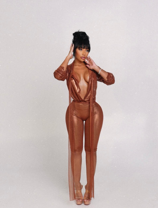 “Monochrome” Brown 2 Piece Set