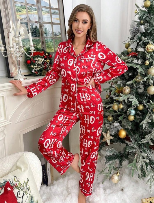 “Santa’s Ho” Red 2 Piece Pajamas