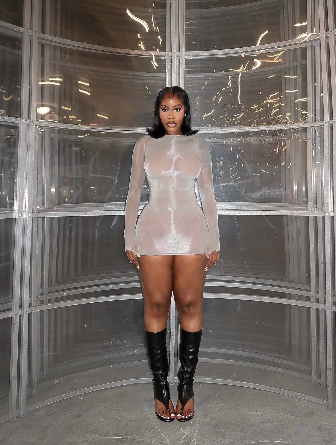 “Tenderism” Grey Dress