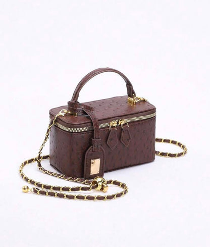“Square Scenes” Red Handbag