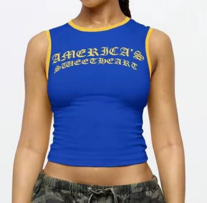 “Americas” Blue Top