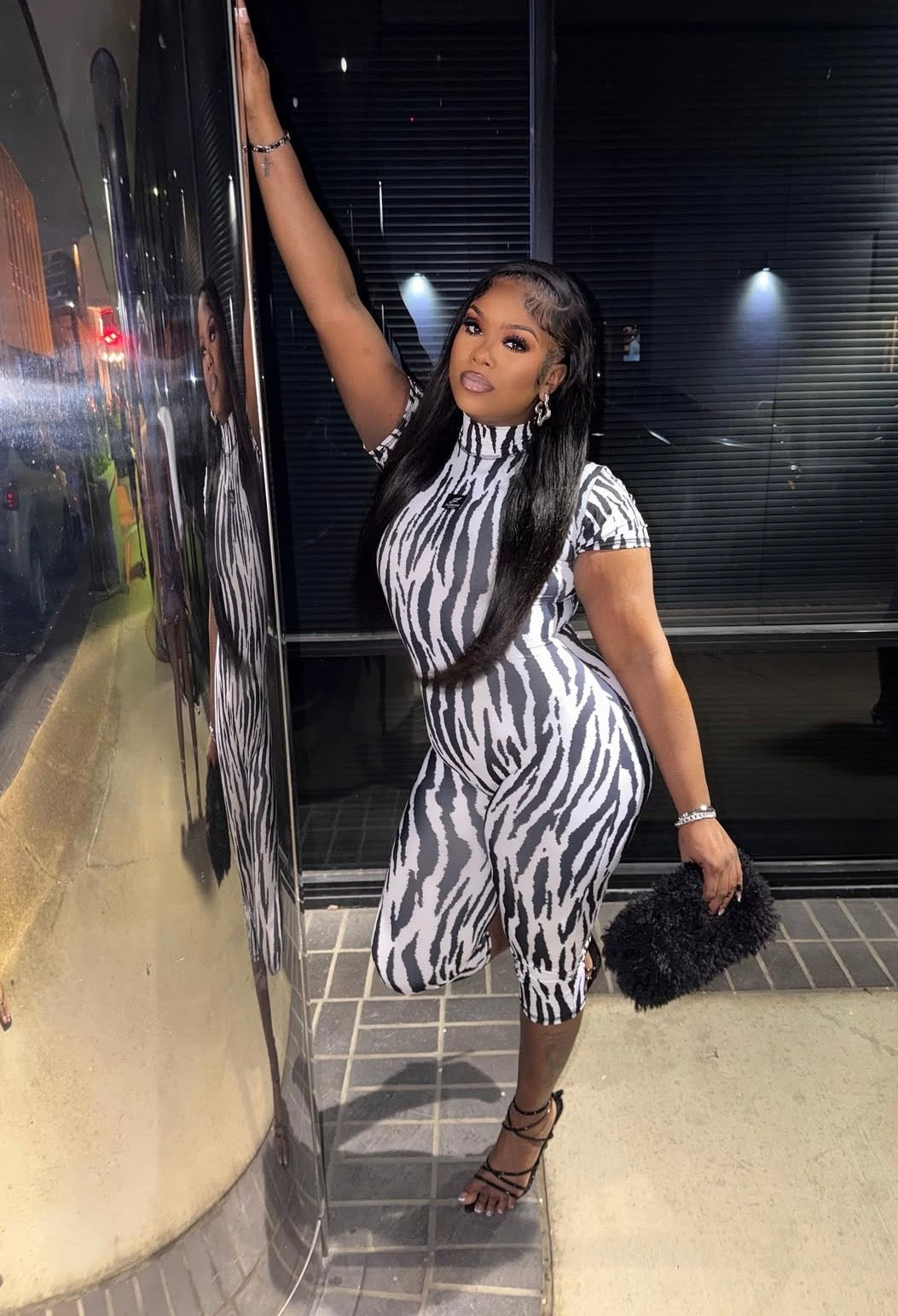 “Zee Ya” Zebra Print Romper