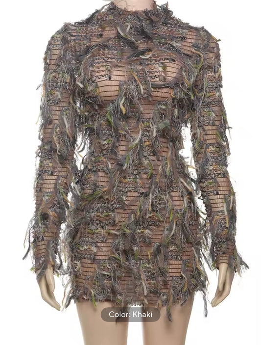 “Fema Featherington” Deep Dress