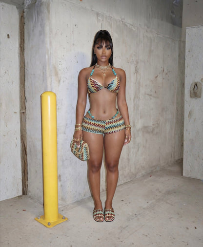 “Island Treasure” Multicolor 3 Piece Swimsuit