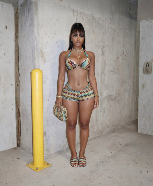 “Island Treasure” Multicolor 3 Piece Swimsuit