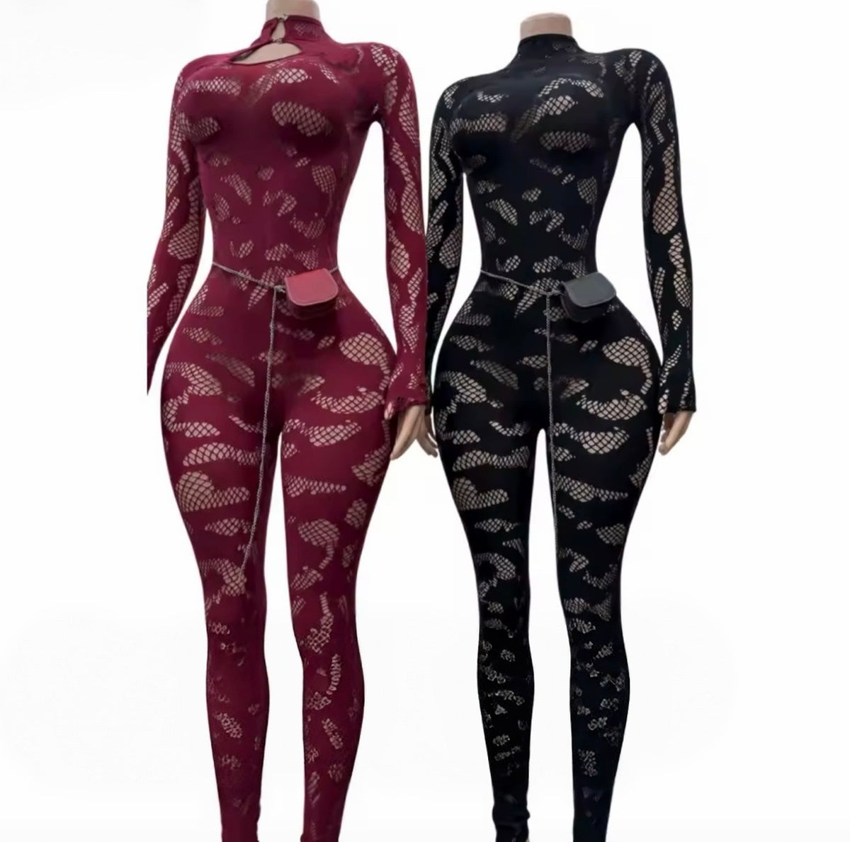 “Abstract” Burgundy Jumpsuit