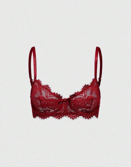 “Lisa Lace” Burgundy Bralette