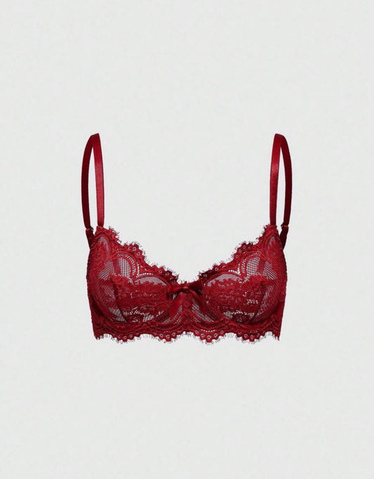 “Lisa Lace” Burgundy Bralette