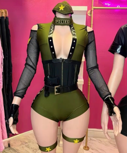 “Bad Cop” Green 3 Piece Costume Set