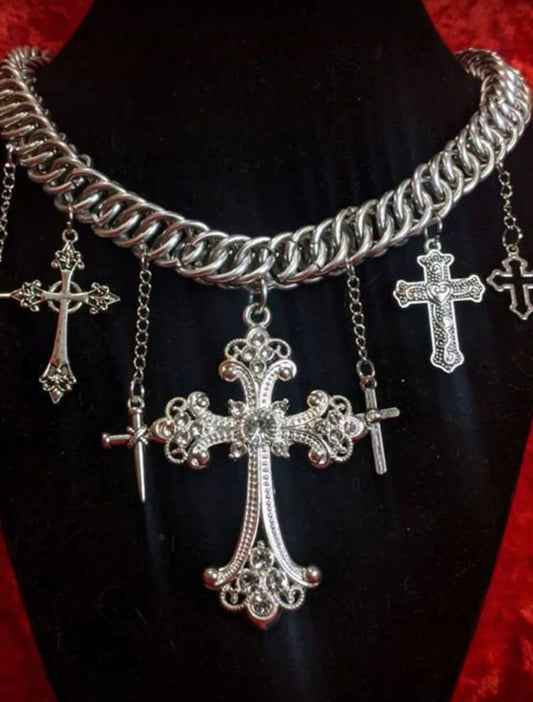 “Triple Threat” Silver Necklace