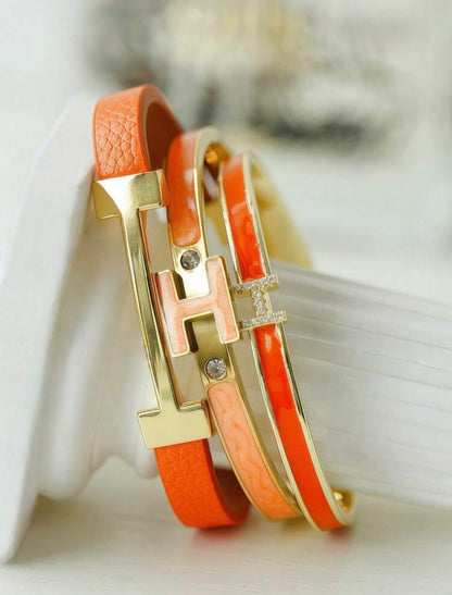 “Hermes Stack” Red Bracelet Set