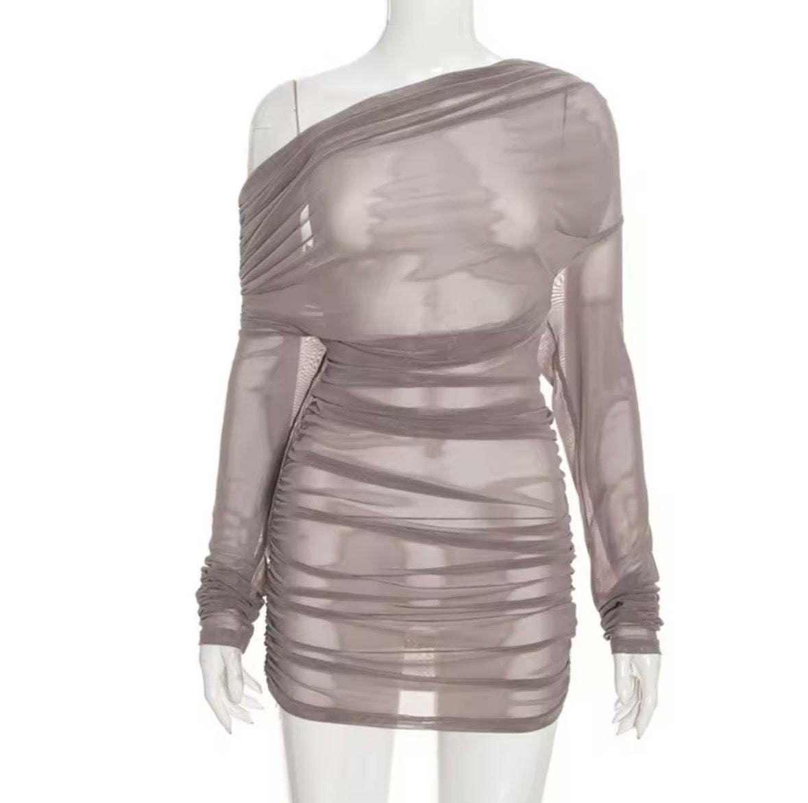 “Sheer Genius” Grey Dress