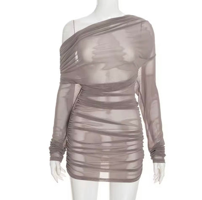 “Sheer Genius” Grey Dress