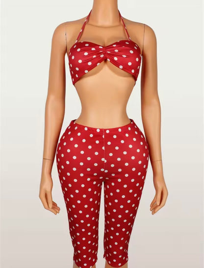 “Polka Mami” Blue 2 Piece Set