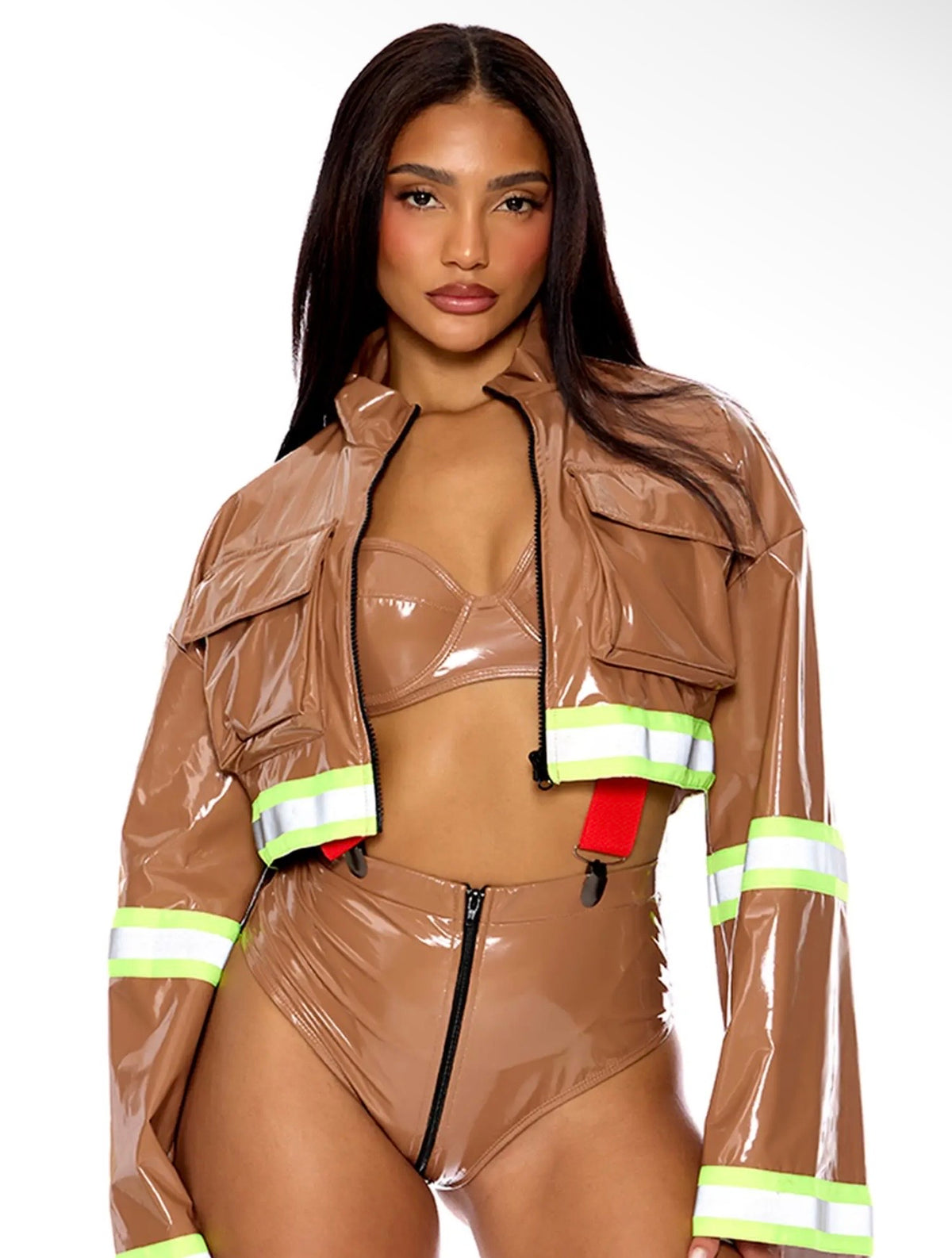 “Ring The Alarm” Brown 4 Piece Costume Set