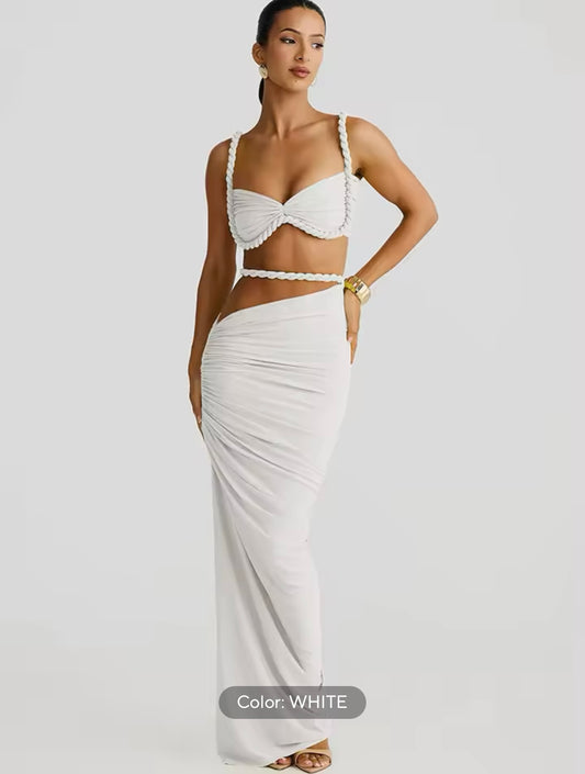 “Twist & Turns” White 2 Piece Set