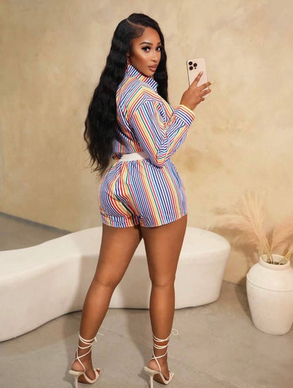 “Amelia Stripes” Multicolor 2 Piece Set