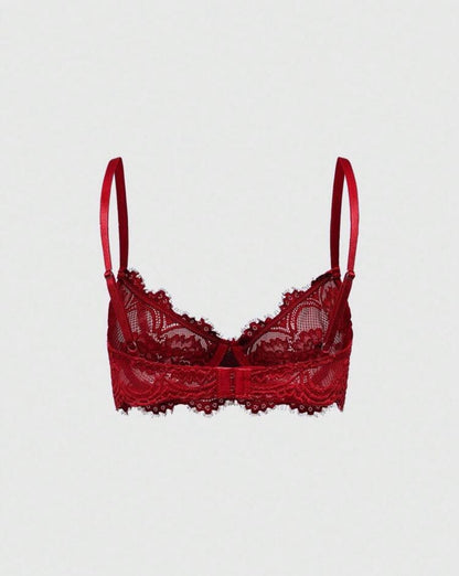 “Lisa Lace” Burgundy Bralette