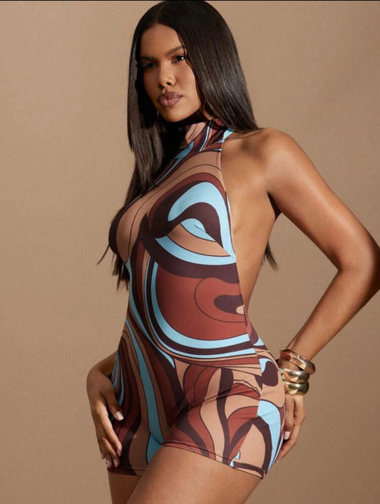 “Sarah Swirl” Multicolor Romper