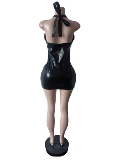 “Harley” Burgundy Leather Dress