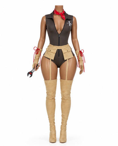 “Fix It Queen” Brown 5 Piece Costume Set