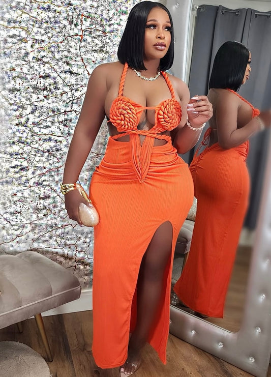 “Venue” Orange Dress