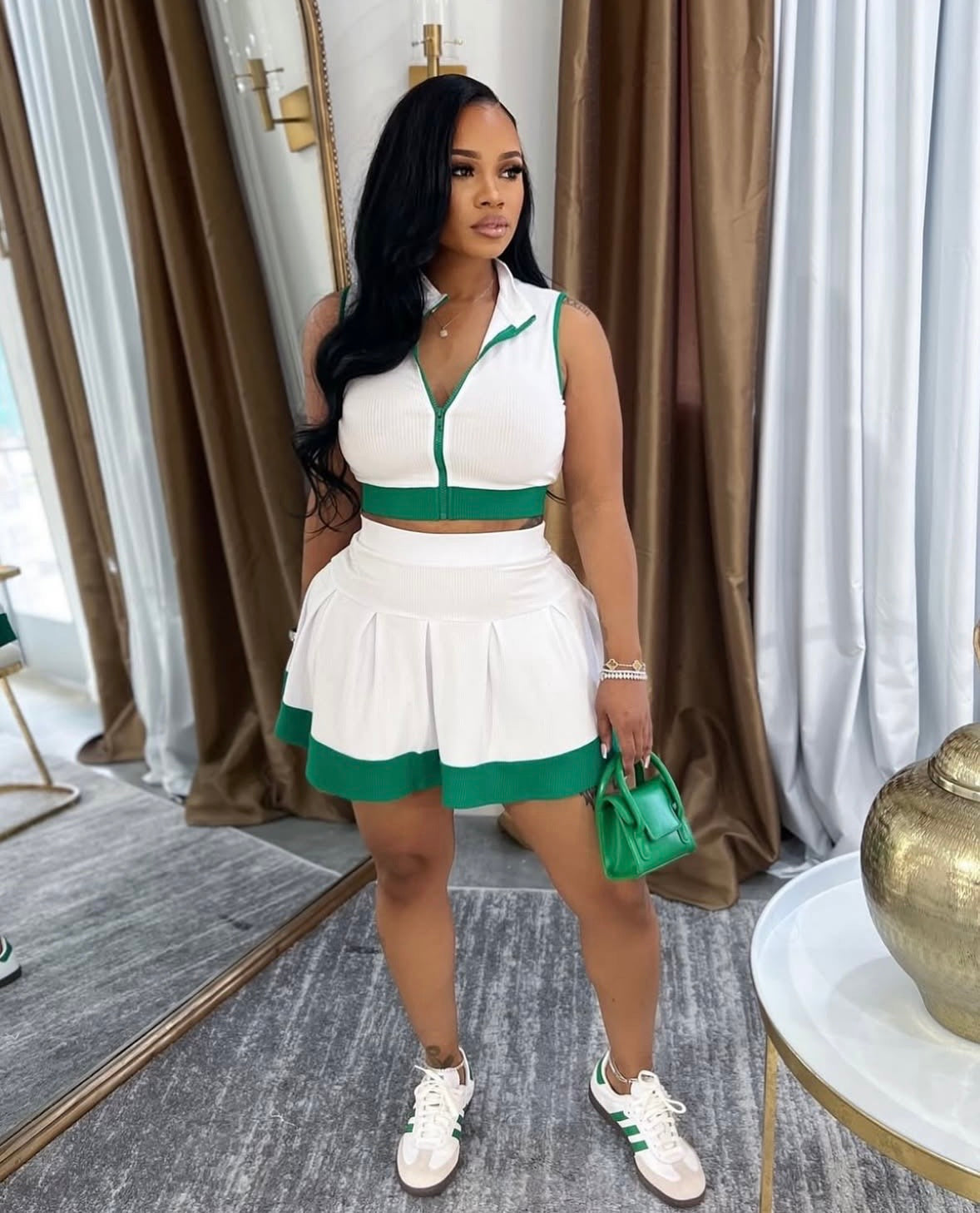 “Tati Tennis” Green 2 Piece Set