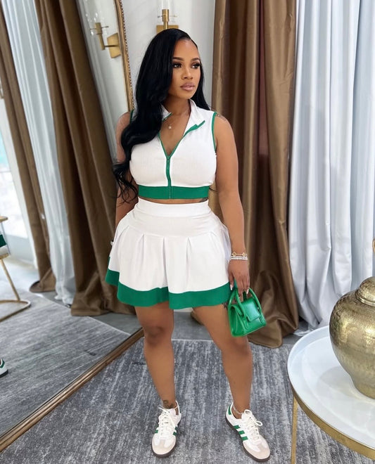 “Tati Tennis” Green 2 Piece Set