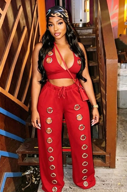 “Couture Cutout” Red 2 Piece Set