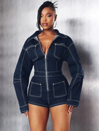 “Denim Diva” Blue Jean Romper