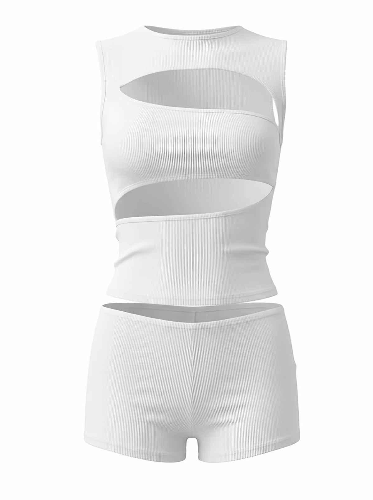 “Asymmetrical” White 2 Piece Set
