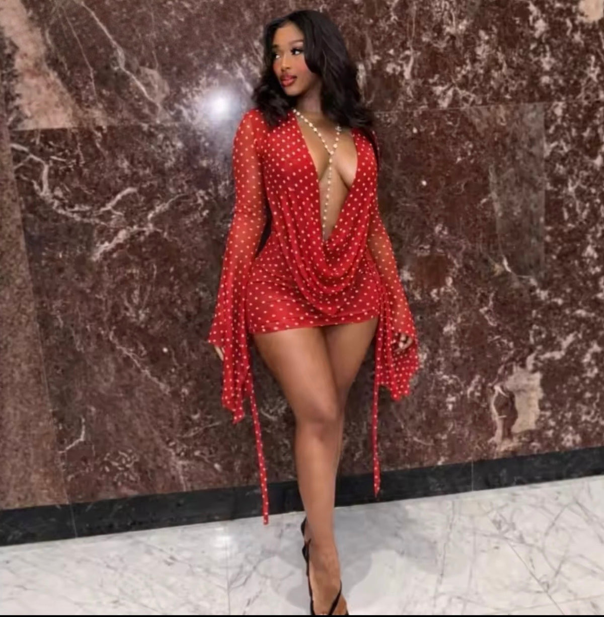 “Sec See” Red Polka Dress