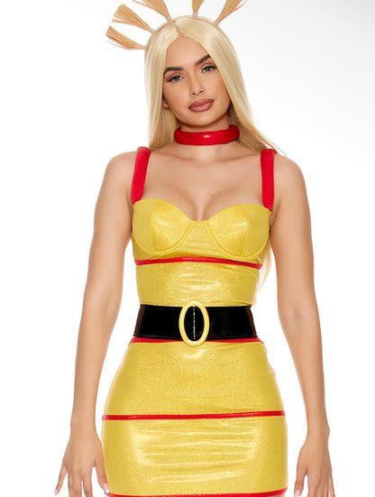 “Sassy Cynthia” Yellow 4 Piece Costume Set