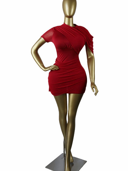“Crimson Allure” Red Dress