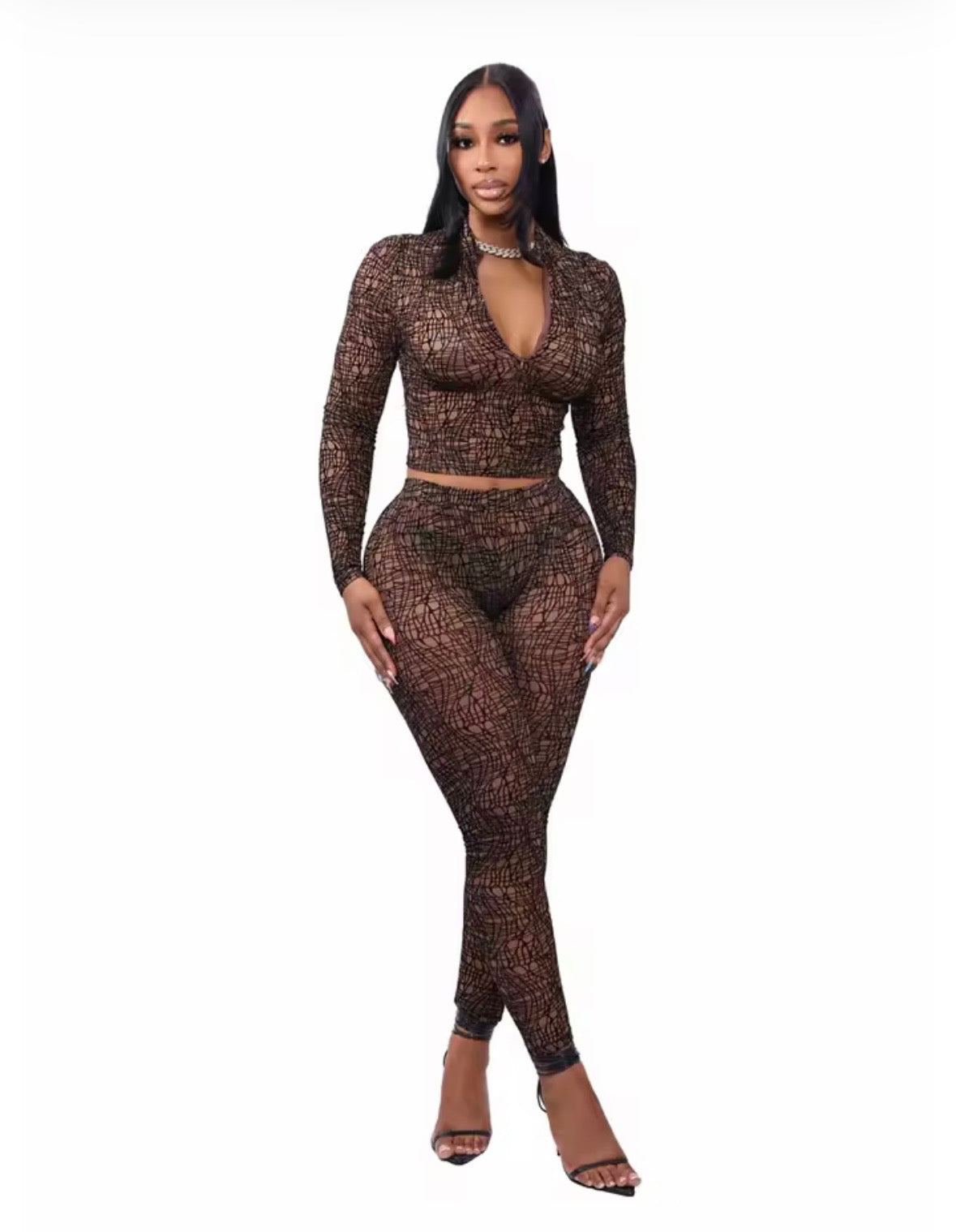 “Irregular” Brown 2 Piece Set