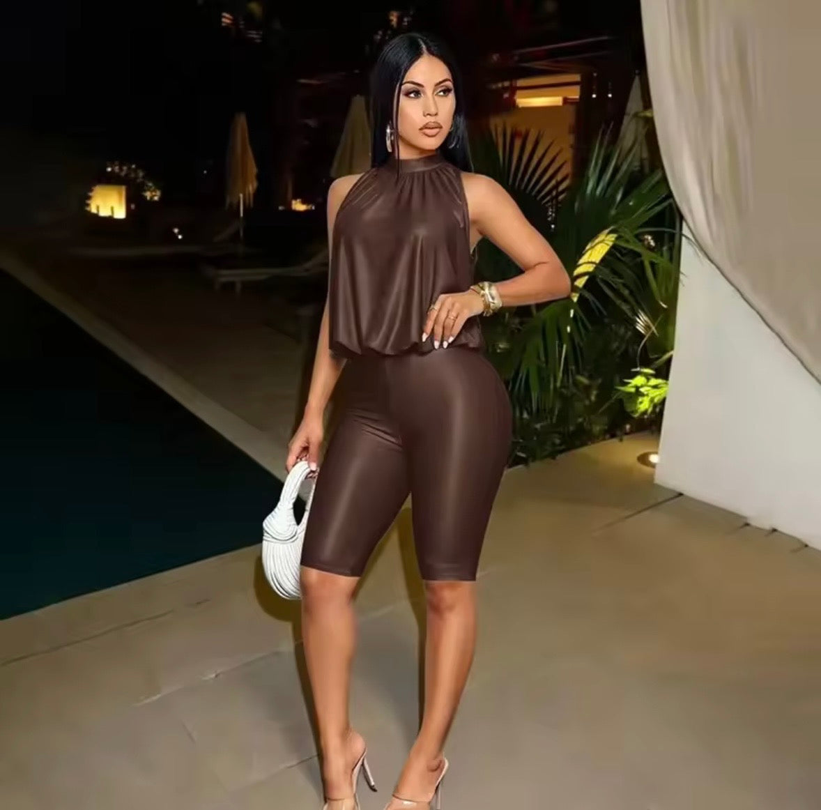 “Sweet Tea” Dark Brown Romper