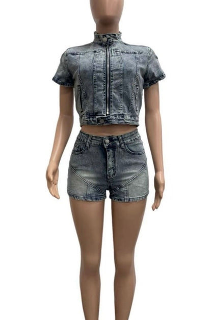 “Denim Reels” Blue Jean 2 Piece Set