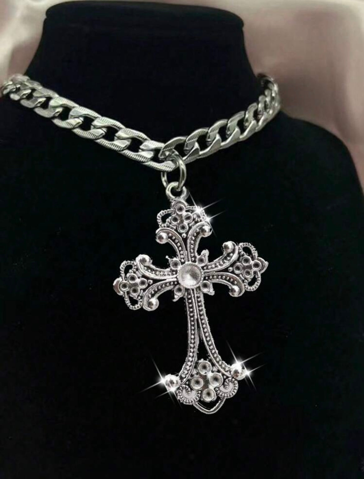 Chrome Heart” Silver Necklace – Queens Bazaar