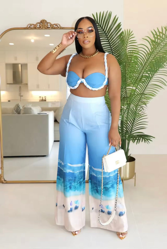 “Ocean Breeze” Blue 2 Piece Set